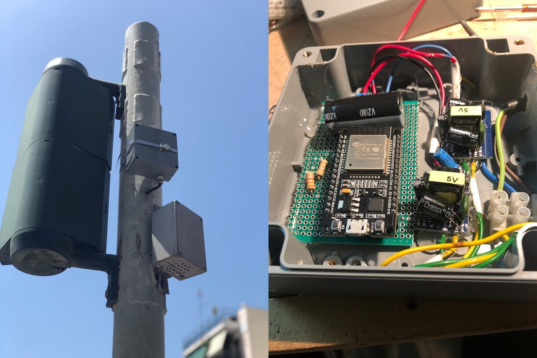 Server-less incandescent/halogen traffic light field sensor for blind crossing of street intersections using a smartphone 